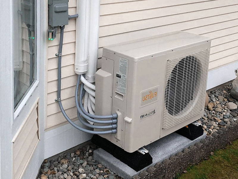 Additional ductless heating at A-frame home